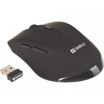 Sandberg Wireless hiir Pro, paremakäeline, optiline, RF-juhtmevaba, 1600 DPI, must