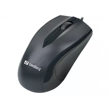 Sandbergi USB-hiir, paremakäeline, optiline, USB Type-A, 1200 DPI, must