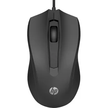 HP Wired hiir 100, Mõlemakäeline, Optiline, USB Type-A, 1600 DPI, Must