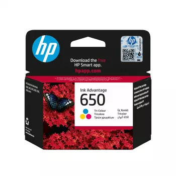HP 650 Tri-color Originaal Ink Advantage kassett, tsüaan, magenta, kollane, 1 tk, 200 lehekülge