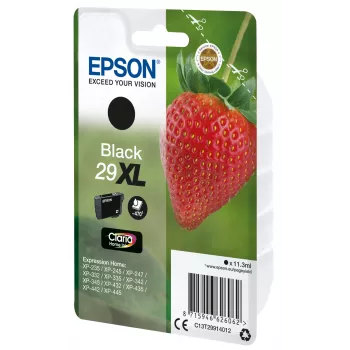 Epson Strawberry Singlepack Must 29XL Claria Home Ink, kõrge (XL) tootlus, must, pigmendipõhine tint, 11,3 ml, 1 tk, 470 lehekülge