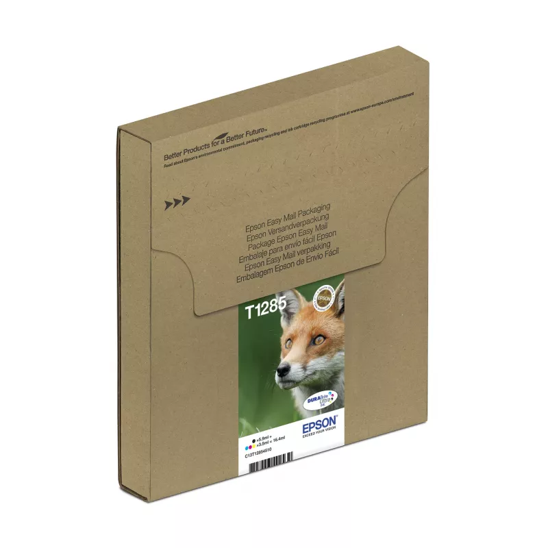 Tindiprinteri mitmevärvilised tindikassetid Epson Fox T128 EasyMail — 4 värvi (Must 5,9 ml; Tsüaan/magenta/Kollane 3,5 ml)