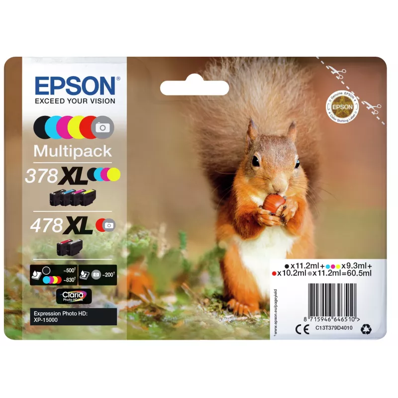 Epson Squirrel Multipack 6-värvi 378XL / 478XL Claria Photo HD tint