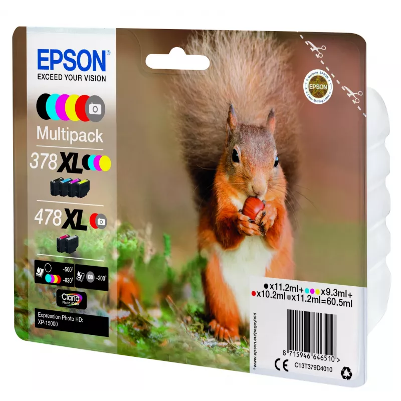Epson Squirrel Multipack 6-värvi 378XL / 478XL Claria Photo HD tint