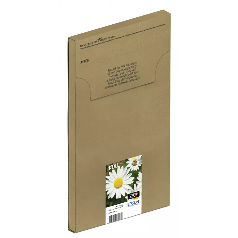 Epson Daisy mitmikpakett 4 värvi 18XL EasyMail, kõrge tootlikkusega (XL), must, tsüaan, magenta, kollane, 11,5 ml, 6,6 ml, 1 tk, mitmikpakett