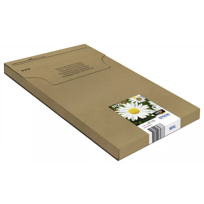 Epson Daisy mitmikpakett 4 värvi 18XL EasyMail, kõrge tootlikkusega (XL), must, tsüaan, magenta, kollane, 11,5 ml, 6,6 ml, 1 tk, mitmikpakett