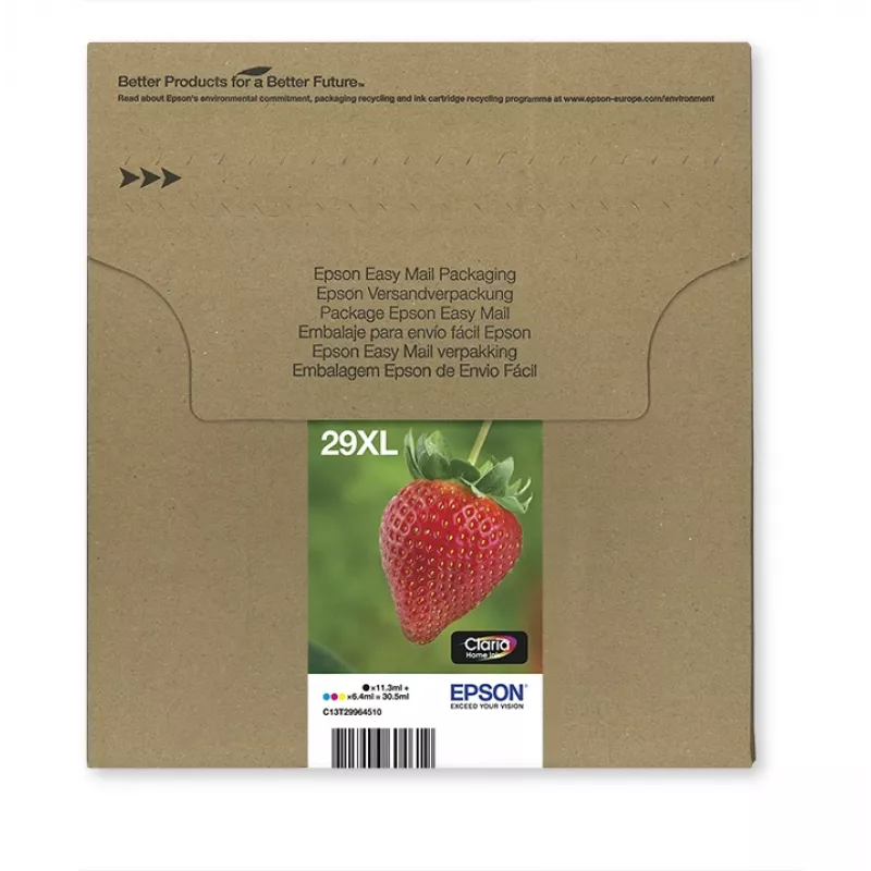 Epson Strawberry Multipack 4-colours 29XL EasyMail, kõrge (XL) mahutavusega, must, tsüaan, magenta, kollane, 11,3 ml, 6,4 ml, 1 tk, mitmikpakend