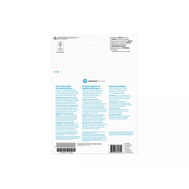 HP täiustatud fotopaber, läikiv, 250 g/m², A4 (210 x 297 mm), 25 lehte