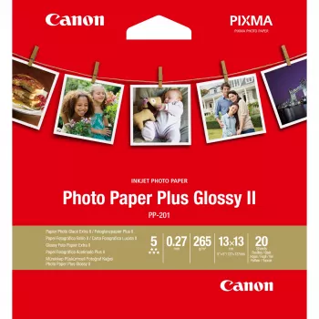 Canon PP-201 Glossy II fotopaber Plus 5x5 tolli - 20 lehte