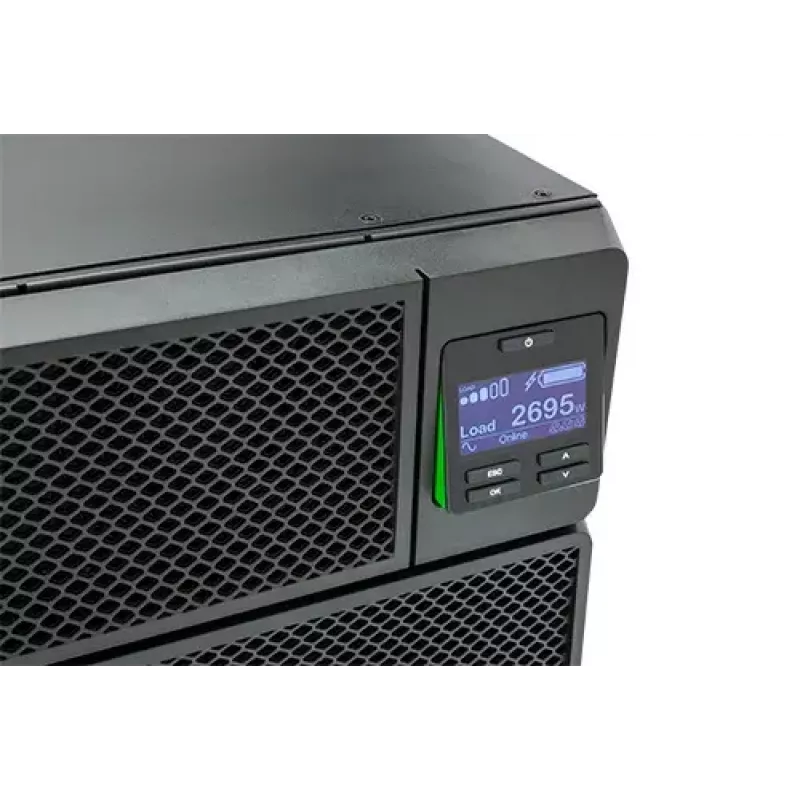 APC Smart-UPS On-Line SRT8KRMXLI - 8kW/VA, 6x C13 + 4x C19 + juhtmega 1-faasiline väljund, riiulisse paigaldatav, sisseehitatud NMC
