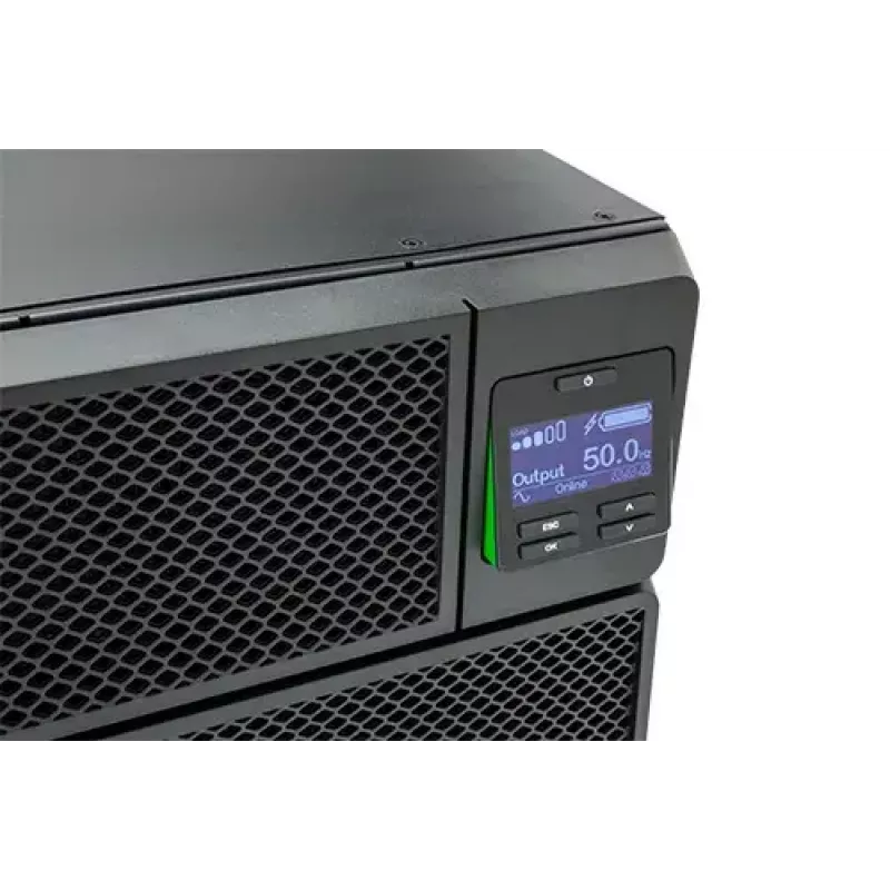 APC Smart-UPS On-Line SRT8KRMXLI - 8kW/VA, 6x C13 + 4x C19 + juhtmega 1-faasiline väljund, riiulisse paigaldatav, sisseehitatud NMC