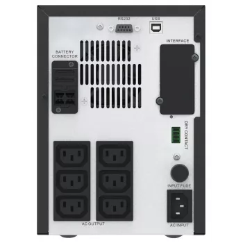 APC Easy UPS 1-f line-interaktiivne, 1500 VA, torn, 230 V, 6 IEC C13 pistikupesa, AVR, kuivkontakt, LCD, võrgukaarditoetuseta