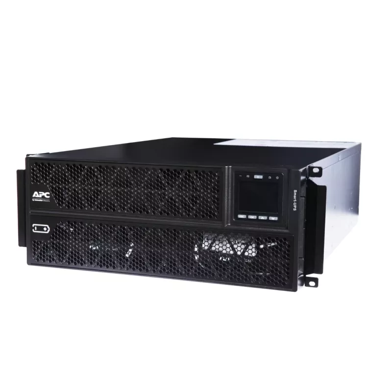 APC Smart-UPS On-Line, 5kVA/5kW, Rack/Torn, 230V, 2x IEC C13+1x IEC C19+Kõvajuhtmega 3-juhtmeline (H+N+E) väljundid, Võrgukaart, Ilma paigaldussiinideta