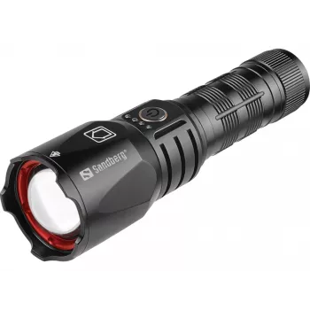Sandberg Survivor Torch akupank 5000, Käsilamp, Must, Alumiinium, IPX4, -30 - 40 °C, FCC, RoHS, UKCA, CE