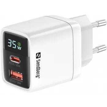 Laadija Sandberg 2in1 1xUSB-C 1xUSB 35W siseruumidesseAC Universaalne