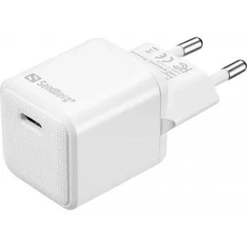 Sandberg USB-C vahelduvvoolulaadija PD20W SAVER, sisetingimustes, vahelduvvool, 12 V, 3 A, valge