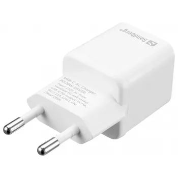 Sandberg USB-C vahelduvvoolulaadija PD20W SAVER, sisetingimustes, vahelduvvool, 12 V, 3 A, valge