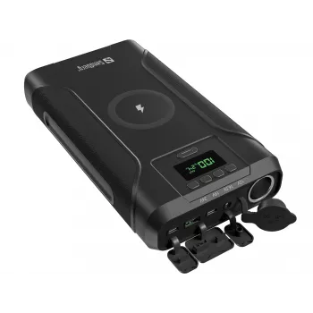 Sandberg Survivor Powerbank 7in1 76800, 76800 mAh, liitiumioon (Li-Ion), juhtmevaba laadimine, 3,6 V, must
