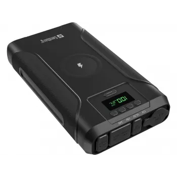Sandberg Survivor Powerbank 7in1 76800, 76800 mAh, liitiumioon (Li-Ion), juhtmevaba laadimine, 3,6 V, must