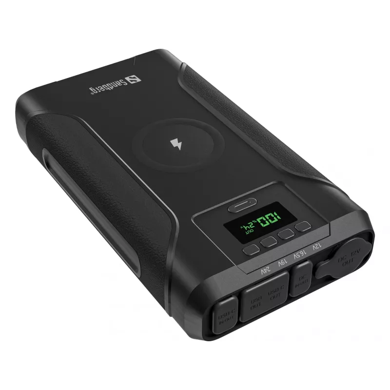 Sandberg Survivor Powerbank 7in1 76800, 76800 mAh, liitiumioon (Li-Ion), juhtmevaba laadimine, 3,6 V, must