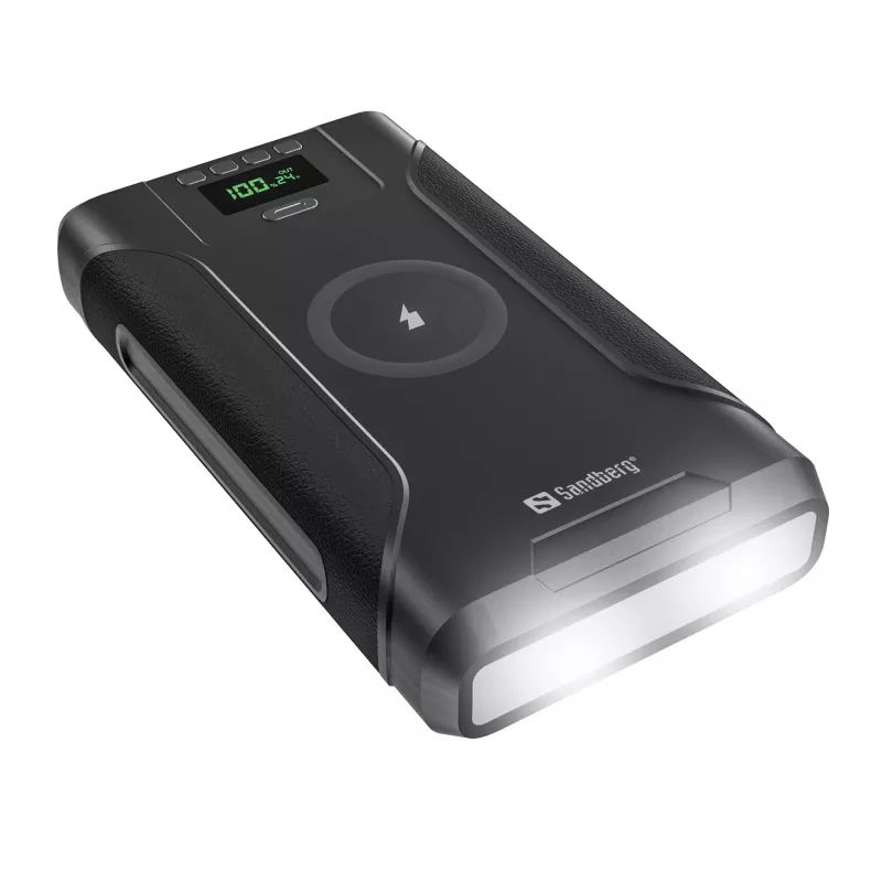 Sandberg Survivor Powerbank 7in1 76800, 76800 mAh, liitiumioon (Li-Ion), juhtmevaba laadimine, 3,6 V, must