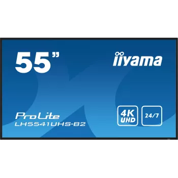 iiyama LH5541UHS-B2 Signage Display Kiosk design 138.7 cm (54.6 tolli) LCD 500 cd/m² 4K Ultra HD Must Sisseehitatud protsessor 24/7