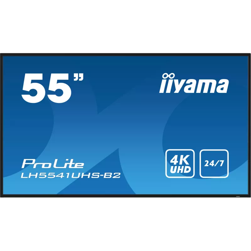 iiyama LH5541UHS-B2 Signage Display Kiosk design 138.7 cm (54.6 tolli) LCD 500 cd/m² 4K Ultra HD Must Sisseehitatud protsessor 24/7