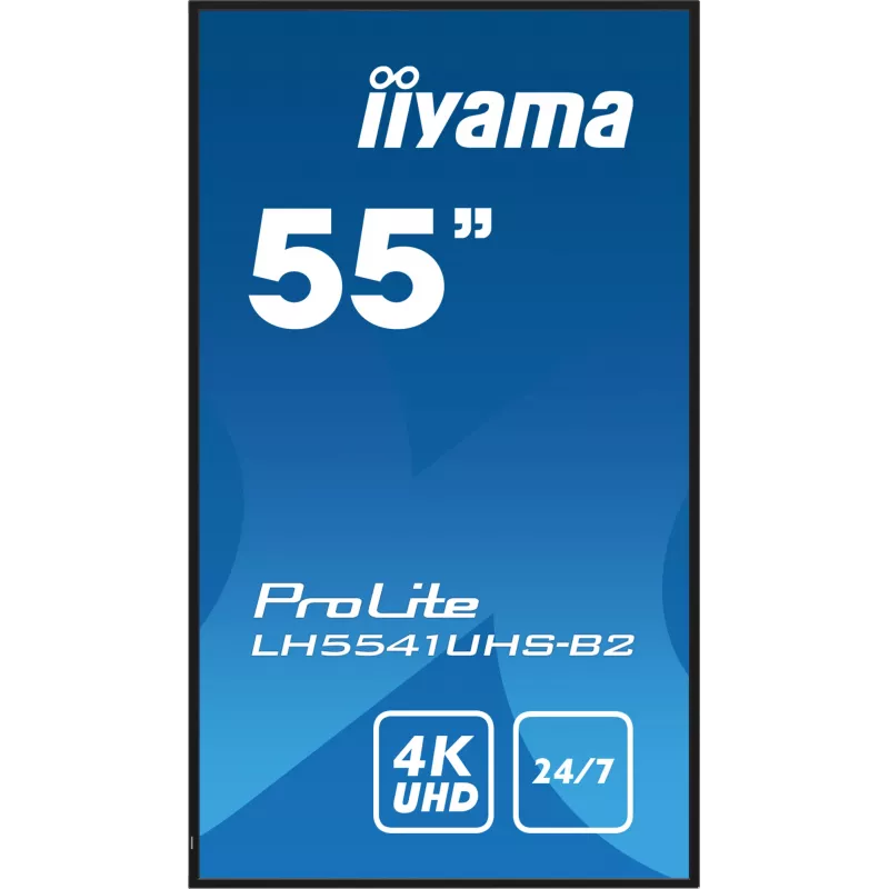 iiyama LH5541UHS-B2 Signage Display Kiosk design 138.7 cm (54.6 tolli) LCD 500 cd/m² 4K Ultra HD Must Sisseehitatud protsessor 24/7