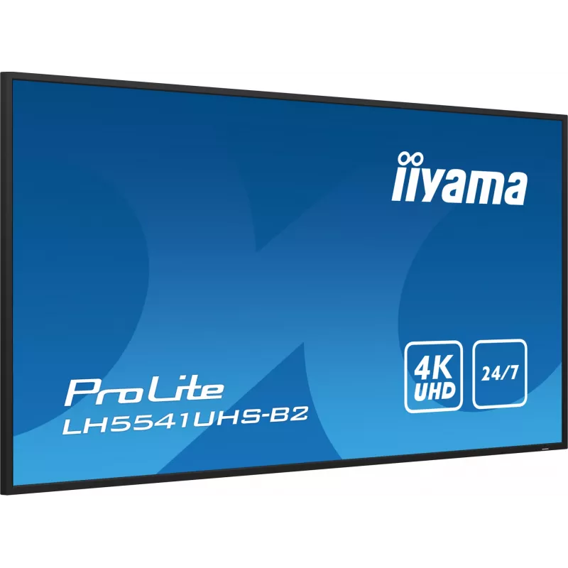 iiyama LH5541UHS-B2 Signage Display Kiosk design 138.7 cm (54.6 tolli) LCD 500 cd/m² 4K Ultra HD Must Sisseehitatud protsessor 24/7