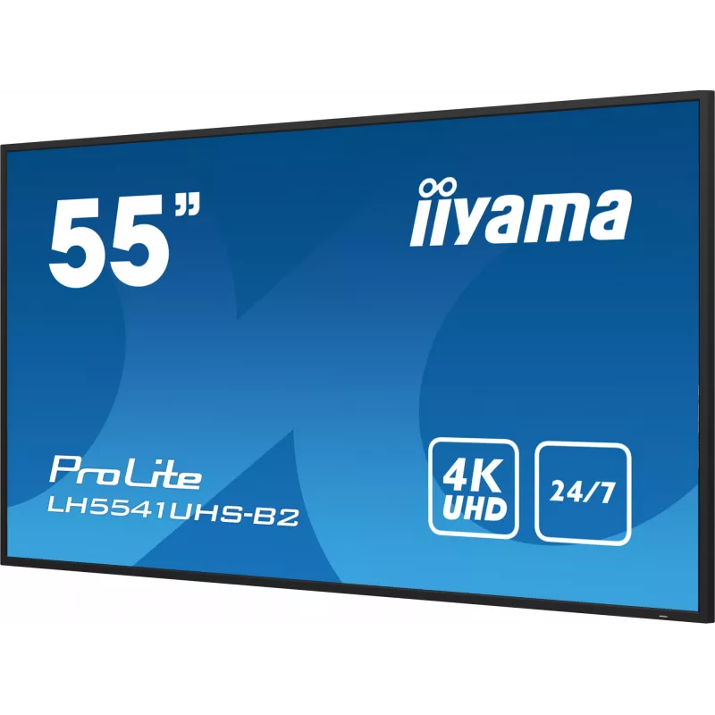 iiyama LH5541UHS-B2 Signage Display Kiosk design 138.7 cm (54.6 tolli) LCD 500 cd/m² 4K Ultra HD Must Sisseehitatud protsessor 24/7