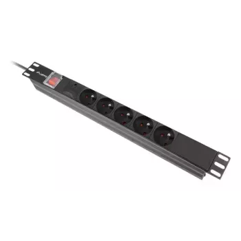PDU Lanberg PDU-05E-0200-BK 5 vahelduvvoolupistikut 1U Must