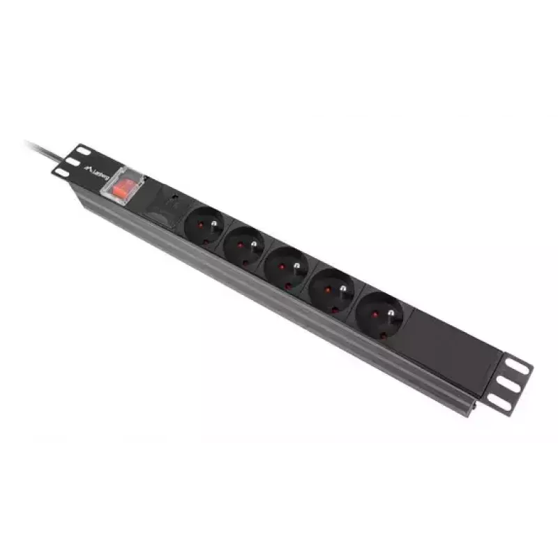 PDU Lanberg PDU-05E-0200-BK 5 vahelduvvoolupistikut 1U Must