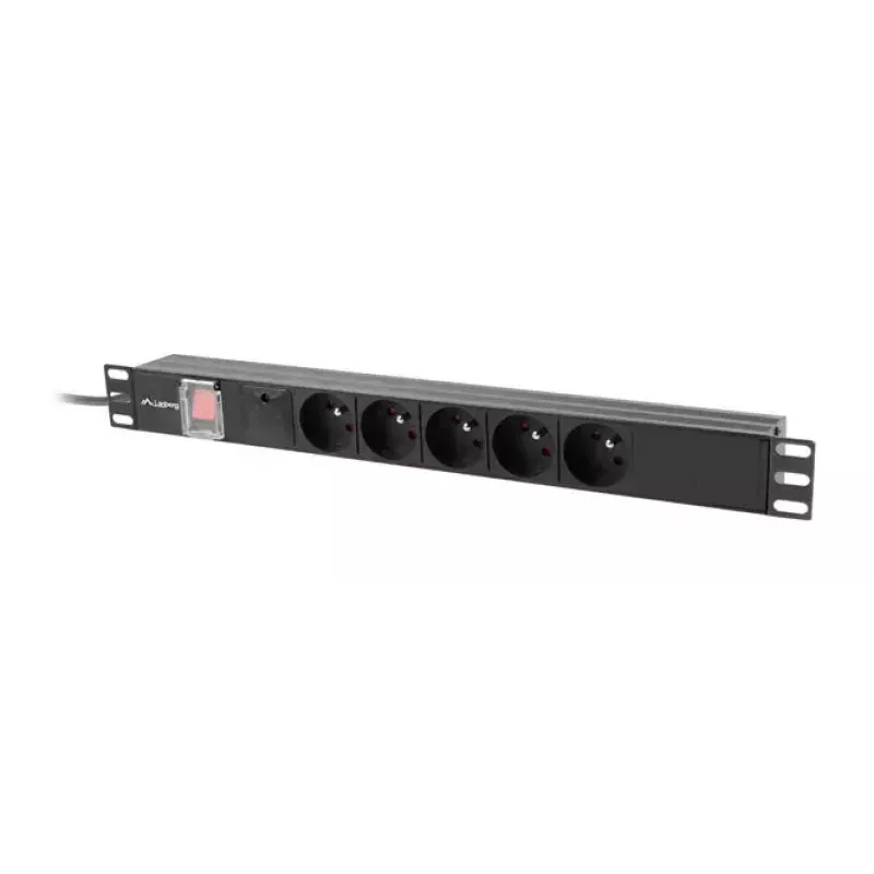 PDU Lanberg PDU-05E-0200-BK 5 vahelduvvoolupistikut 1U Must