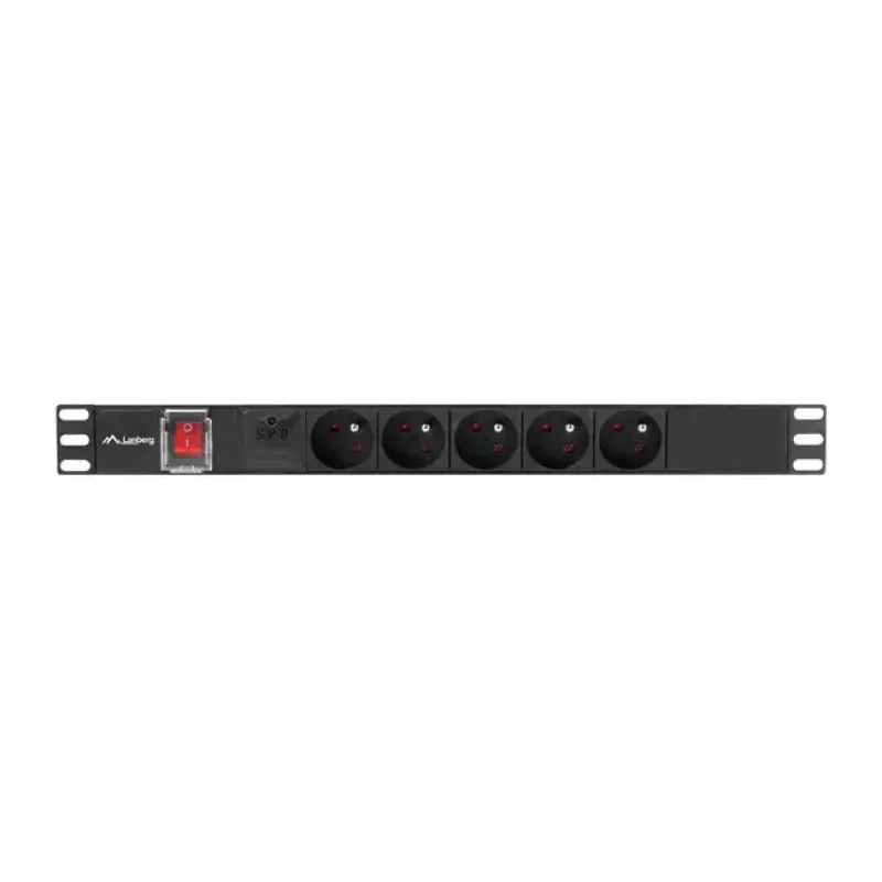 PDU Lanberg PDU-05E-0200-BK 5 vahelduvvoolupistikut 1U Must