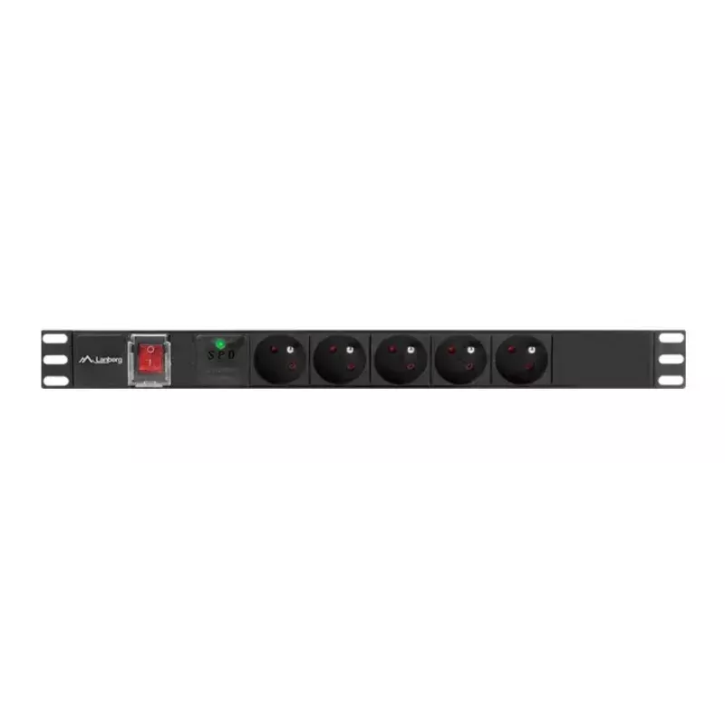 PDU Lanberg PDU-05E-0200-BK 5 vahelduvvoolupistikut 1U Must