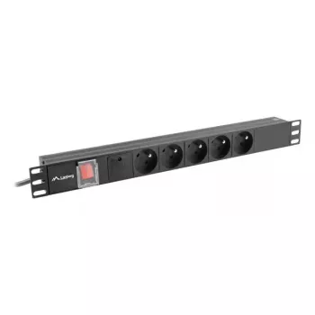 PDU Lanberg PDU-05E-0200-BK 5 vahelduvvoolupistikut 1U Must