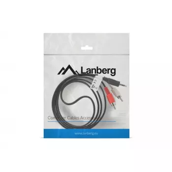LANBERG helikaabel 3,5 mm isane kuni 2×RCA isane 1,5 m must