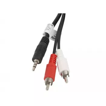 Audio kaabel LANBERG 3.5mm to 2×RCA male, 5 m, Must