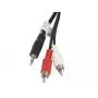 Audio kaabel LANBERG 3.5mm to 2×RCA male, 5 m, Must