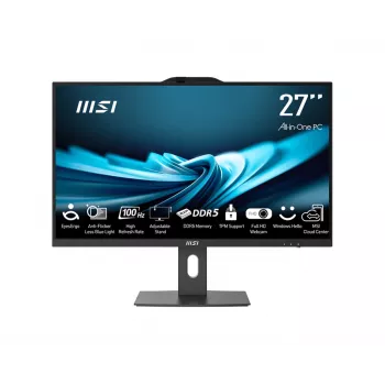 MSI Pro AP272P 14M-496EU Intel® Core™ i5 i5-14400 68.6 cm (27 tolli) 1920 x 1080 pikslit All-in-One arvuti 16 GB DDR5-SDRAM 512 GB SSD Windows 11 Pro Wi-Fi 6E (802.11ax) Must