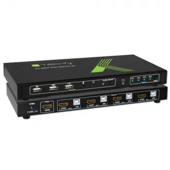 Techly 4-kohaline 1 USB HDMI 4Kx2K IDATA KVM-HDMI4U KVM-lüliti Must