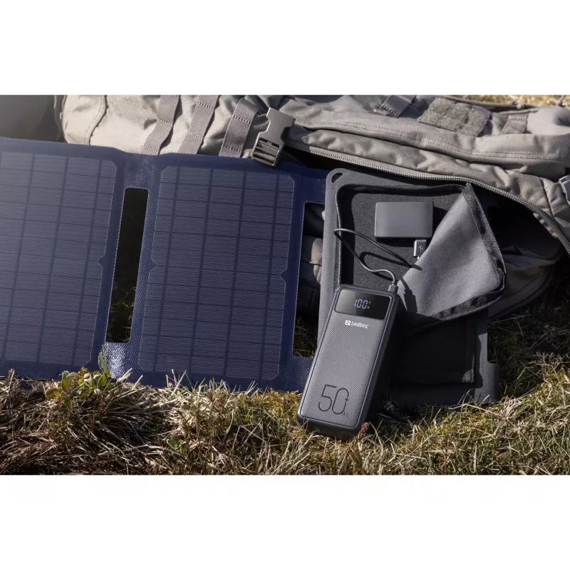 Sandberg päikeselaadija 40W QC3.0+PD+DC, välistingimustesse, päikeseenergia, must