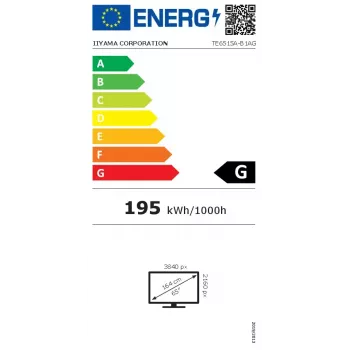 Monitor iiyama TE6515A-B1AG 65 tolli 4K UHD puuteekraan