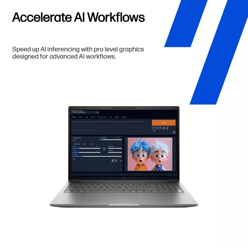 HP Zbook X G1i Intel Core Ultra 7 255H 40,6 cm (16 tolli) WUXGA 32 GB DDR5-SDRAM NVIDIA RTX PRO 2000 Blackwell Wi-Fi 7 (802.11be) Windows 11 Pro AI tööjaam, AI PC