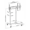 Techly ICA-TR68M TV-alus/jalg 2,54 m (100 tolli) Must