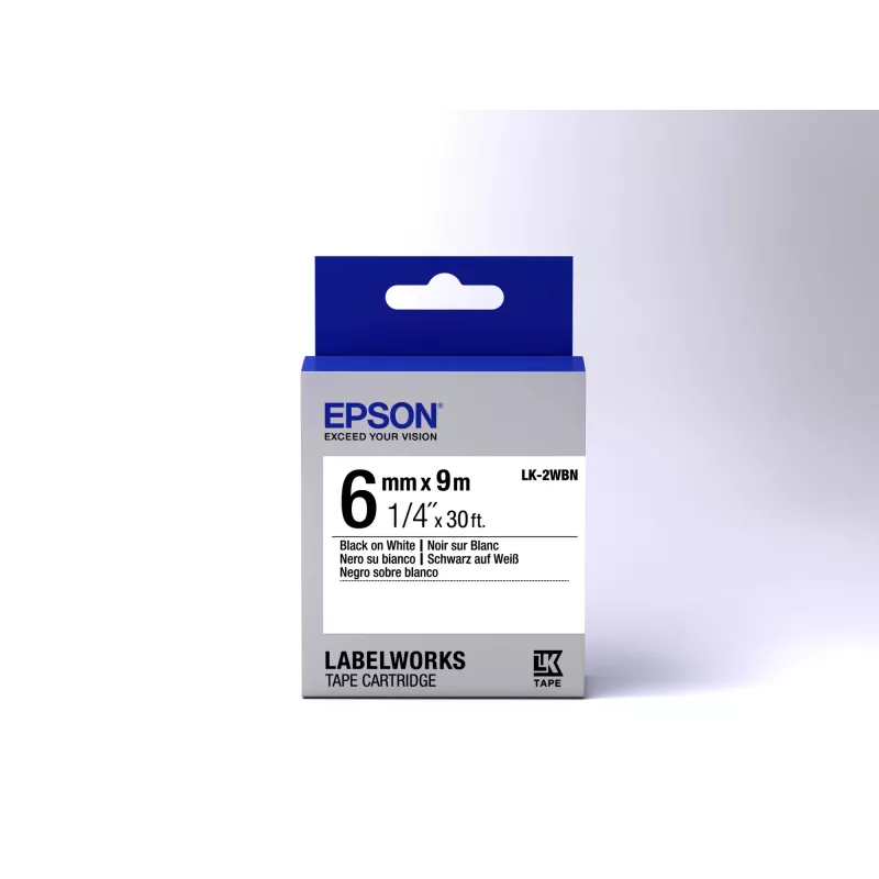 Epson Label Cartridge Standard LK-2WBN Must/Valge 6mm (9m)