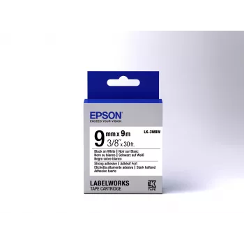Epson Label Cartridge Strong Adhesive LK-3WBW Must/Valge 9mm (9m)