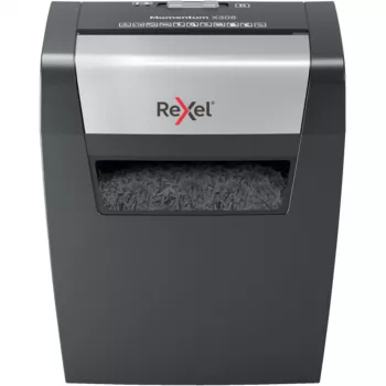 Rexel Momentum X308 Cross Cut Paper Shredder P3, Particle-cut shredding, 5 x 42 mm, 15 L, 100 sheets, 70 dB, Buttons, Must, Hall