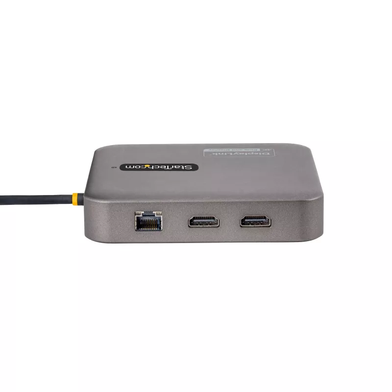 StarTech.com USB-C dokkimisjaam, Kahekordne 4K 60Hz HDMI, ühildub Macbook Pro (M1/M2/M3/M4) ja Windowsiga, USB-A/USB-C 10Gbps jaotur, 100W toide, GbE, SD, 56 cm kaabel