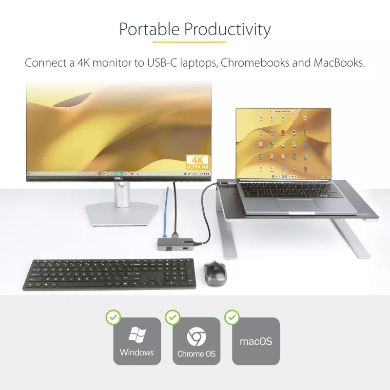 StarTech.com USB-C mitmeportadapter - 4K 60Hz HDMI - HDR - 2-pordiline 5Gbps USB 3.0 jaotur - 100W toiteedastus läbipääsuga - GbE - Works with Chromebook sertifitseeritud - Windows/macOS